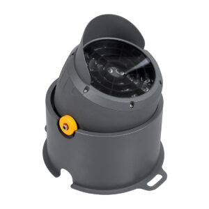 GloboStar® FLOOD-SIMA 90497 Κινούμενος Προβολέας – Σποτ Φωτισμού Wall Washer με Αντιθαμβωτική Γρίλια για Φωτισμό Κτιρίων LED 60W 5400lm 30° DC 24V Αδιάβροχο IP67 Μ29 x Π24 x Υ28.5cm Θερμό Λευκό 2700K – Γκρι Ανθρακί – 3 Years Warranty