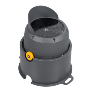 GloboStar® FLOOD-SIMA 90497 Κινούμενος Προβολέας – Σποτ Φωτισμού Wall Washer με Αντιθαμβωτική Γρίλια για Φωτισμό Κτιρίων LED 60W 5400lm 30° DC 24V Αδιάβροχο IP67 Μ29 x Π24 x Υ28.5cm Θερμό Λευκό 2700K – Γκρι Ανθρακί – 3 Years Warranty