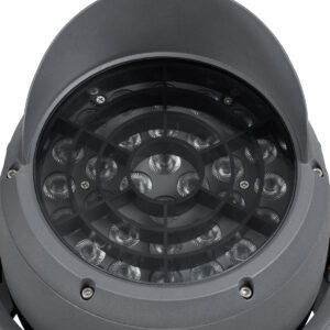 GloboStar® FLOOD-SIMA 90498 Κινούμενος Προβολέας – Σποτ Φωτισμού Wall Washer με Αντιθαμβωτική Γρίλια για Φωτισμό Κτιρίων LED 60W 5100lm 30° DC 24V Αδιάβροχο IP67 Μ29 x Π24 x Υ28.5cm RGBW DMX512 – Γκρι Ανθρακί – 3 Years Warranty