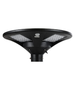 GloboStar® PARK 90501 Αυτόνομο Αδιάβροχο IP67 Ηλιακό Φωτοβολταϊκό Φωτιστικό Στύλου / Κολώνας Πλατείας LED 25W με Ανιχνευτή Κίνησης, Αισθητήρα Νυχτός και Ασύρματο Χειριστήριο Θερμό Λευκό 2700K Φ50 x Υ20cm