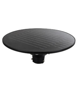 GloboStar® PARK 90501 Αυτόνομο Αδιάβροχο IP67 Ηλιακό Φωτοβολταϊκό Φωτιστικό Στύλου / Κολώνας Πλατείας LED 25W με Ανιχνευτή Κίνησης, Αισθητήρα Νυχτός και Ασύρματο Χειριστήριο Θερμό Λευκό 2700K Φ50 x Υ20cm