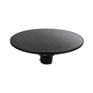 GloboStar® PARK 90501 Αυτόνομο Αδιάβροχο IP67 Ηλιακό Φωτοβολταϊκό Φωτιστικό Στύλου / Κολώνας Πλατείας LED 25W με Ανιχνευτή Κίνησης, Αισθητήρα Νυχτός και Ασύρματο Χειριστήριο Θερμό Λευκό 2700K Φ50 x Υ20cm