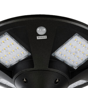 GloboStar® PARK 90501 Αυτόνομο Αδιάβροχο IP67 Ηλιακό Φωτοβολταϊκό Φωτιστικό Στύλου / Κολώνας Πλατείας LED 25W με Ανιχνευτή Κίνησης, Αισθητήρα Νυχτός και Ασύρματο Χειριστήριο Θερμό Λευκό 2700K Φ50 x Υ20cm