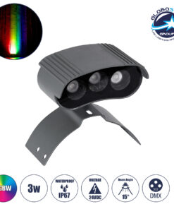 GloboStar® TREELIGHT-PLANTE 90518 Κυρτή Μπάρα Φωτισμού Wall Washer με Αντιθαμβωτική Γρίλια Ειδική για Φυτά – Δέντρα LED 3W 255lm 15° DC 24V Αδιάβροχο IP67 Μ11 x Π8.5 x Υ11cm RGBW DMX512 – Γκρι Ανθρακί – 3 Years Warranty