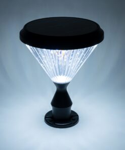 GloboStar® SHARP 90533 Αυτόνομο Ηλιακό Φωτιστικό Κήπου – Κολωνάκι Αρχιτεκτονικού Φωτισμού Εξωτερικού Χώρου LED 10W 330lm 120° με Ενσωματωμένο Φωτοβολταϊκό Panel 6V 2W & Επαναφορτιζόμενη Μπαταρία Li-ion 3.2V 1800mAh με Αισθητήρα Ημέρας-Νύχτας – Αδιάβροχο IP65 – Σώμα Αλουμινίου & ABS – Φ26 x Υ33cm – Ψυχρό Λευκό 6000K – Μαύρο – 2 Χρόνια Εγγύηση