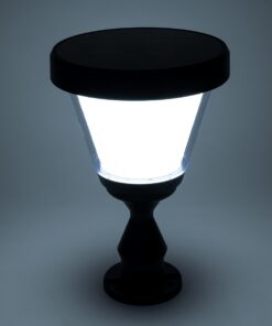 GloboStar® ARVENT 90534 Αυτόνομο Ηλιακό Φωτιστικό Κήπου – Κολωνάκι Αρχιτεκτονικού Φωτισμού Εξωτερικού Χώρου LED 10W 330lm 120° με Ενσωματωμένο Φωτοβολταϊκό Panel 6V 2W & Επαναφορτιζόμενη Μπαταρία Li-ion 3.2V 1800mAh με Αισθητήρα Ημέρας-Νύχτας – Αδιάβροχο IP65 – Σώμα Αλουμινίου & ABS – Φ24 x Υ36cm – Ψυχρό Λευκό 6000K – Μαύρο – 2 Χρόνια Εγγύηση