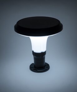 GloboStar® WHISPER 90535 Αυτόνομο Ηλιακό Φωτιστικό Κήπου – Κολωνάκι Αρχιτεκτονικού Φωτισμού Εξωτερικού Χώρου LED 10W 330lm 120° με Ενσωματωμένο Φωτοβολταϊκό Panel 6V 2W & Επαναφορτιζόμενη Μπαταρία Li-ion 3.2V 1800mAh με Αισθητήρα Ημέρας-Νύχτας – Αδιάβροχο IP65 – Σώμα Αλουμινίου & ABS – Φ25 x Υ28cm – Ψυχρό Λευκό 6000K – Μαύρο – 2 Χρόνια Εγγύηση