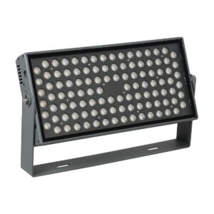 GloboStar® FLOOD-ZANA 90558 Προβολέας Wall Washer για Φωτισμό Κτιρίων LED 100W 9000lm 30° DC 24V Αδιάβροχο IP65 Μ45.5 x Π28 x Υ10cm Θερμό Λευκό 2700K – Γκρι Ανθρακί – 3 Years Warranty