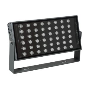 GloboStar® FLOOD-ZANA 90559 Προβολέας Wall Washer για Φωτισμό Κτιρίων LED 100W 8500lm 30° DC 24V Αδιάβροχο IP65 Μ45.5 x Π28 x Υ10cm RGBW DMX512 – Γκρι Ανθρακί – 3 Years Warranty