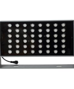 GloboStar® FLOOD-ZANA 90559 Προβολέας Wall Washer για Φωτισμό Κτιρίων LED 100W 8500lm 30° DC 24V Αδιάβροχο IP65 Μ45.5 x Π28 x Υ10cm RGBW DMX512 – Γκρι Ανθρακί – 3 Years Warranty