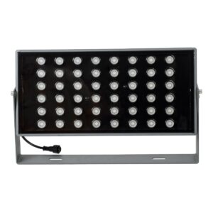 GloboStar® FLOOD-ZANA 90559 Προβολέας Wall Washer για Φωτισμό Κτιρίων LED 100W 8500lm 30° DC 24V Αδιάβροχο IP65 Μ45.5 x Π28 x Υ10cm RGBW DMX512 – Γκρι Ανθρακί – 3 Years Warranty