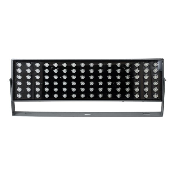 GloboStar® FLOOD-ZANA 90560 Προβολέας Wall Washer για Φωτισμό Κτιρίων LED 200W 18000lm 30° DC 24V Αδιάβροχο IP65 Μ70 x Π29 x Υ10cm Θερμό Λευκό 2700K – Γκρι Ανθρακί – 3 Years Warranty