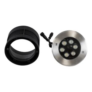 GloboStar® UNDERWATER-JULIA 90565 Υποβρύχιο Χωνευτό Φωτιστικό Σποτ Ειδικό για Σιντριβάνια LED 6W 540lm 15° DC 24V Αδιάβροχο IP68 Φ17 x Υ10.2cm Θερμό Λευκό 2700K – Ανοξείδωτο Ατσάλι – 3 Years Warranty