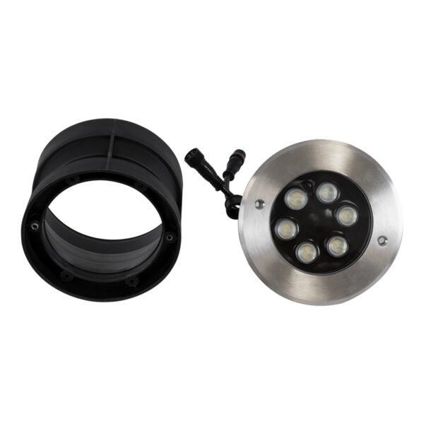GloboStar® UNDERWATER-JULIA 90565 Υποβρύχιο Χωνευτό Φωτιστικό Σποτ Ειδικό για Σιντριβάνια LED 6W 540lm 15° DC 24V Αδιάβροχο IP68 Φ17 x Υ10.2cm Θερμό Λευκό 2700K – Ανοξείδωτο Ατσάλι – 3 Years Warranty
