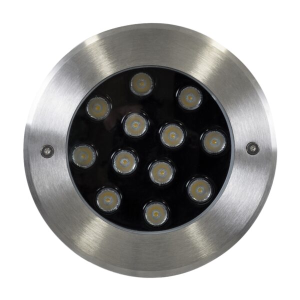 GloboStar® UNDERWATER-JULIA 90568 Υποβρύχιο Χωνευτό Φωτιστικό Σποτ Ειδικό για Σιντριβάνια LED 12W 1080lm 15° DC 24V Αδιάβροχο IP68 Φ18 x Υ11.2cm Θερμό Λευκό 2700K – Ανοξείδωτο Ατσάλι – 3 Years Warranty