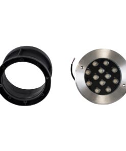 GloboStar® UNDERWATER-JULIA 90568 Υποβρύχιο Χωνευτό Φωτιστικό Σποτ Ειδικό για Σιντριβάνια LED 12W 1080lm 15° DC 24V Αδιάβροχο IP68 Φ18 x Υ11.2cm Θερμό Λευκό 2700K – Ανοξείδωτο Ατσάλι – 3 Years Warranty