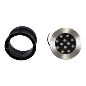 GloboStar® UNDERWATER-JULIA 90568 Υποβρύχιο Χωνευτό Φωτιστικό Σποτ Ειδικό για Σιντριβάνια LED 12W 1080lm 15° DC 24V Αδιάβροχο IP68 Φ18 x Υ11.2cm Θερμό Λευκό 2700K – Ανοξείδωτο Ατσάλι – 3 Years Warranty