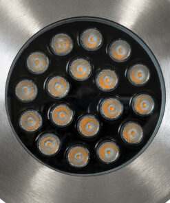 GloboStar® UNDERGROUND-SINA 90571 Χωνευτό Φωτιστικό Σποτ Δαπέδου LED 18W 1620lm 15° DC 24V Αδιάβροχο IP68 Φ20 x Υ11cm Θερμό Λευκό 2700K – Ανοξείδωτο Ατσάλι – 3 Χρόνια Εγγύηση