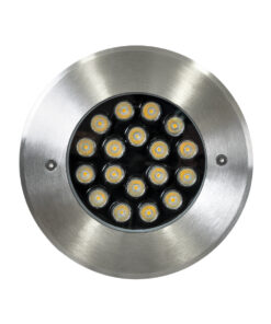 GloboStar® UNDERGROUND-SINA 90572 Χωνευτό Φωτιστικό Σποτ Δαπέδου LED 18W 1710lm 15° DC 24V Αδιάβροχο IP68 Φ20 x Υ11cm Φυσικό Λευκό 4500K – Ανοξείδωτο Ατσάλι – 3 Χρόνια Εγγύηση