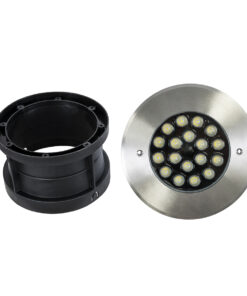 GloboStar® UNDERGROUND-SINA 90572 Χωνευτό Φωτιστικό Σποτ Δαπέδου LED 18W 1710lm 15° DC 24V Αδιάβροχο IP68 Φ20 x Υ11cm Φυσικό Λευκό 4500K – Ανοξείδωτο Ατσάλι – 3 Χρόνια Εγγύηση