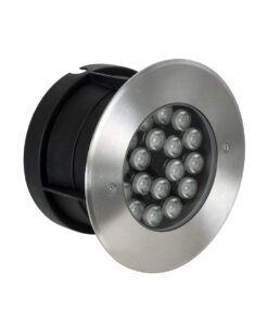 GloboStar® UNDERGROUND-SINA 90573 Χωνευτό Φωτιστικό Σποτ Δαπέδου LED 18W 1530lm 15° DC 24V Αδιάβροχο IP68 Φ20 x Υ11cm RGBW DMX512 – Ανοξείδωτο Ατσάλι – 3 Χρόνια Εγγύηση