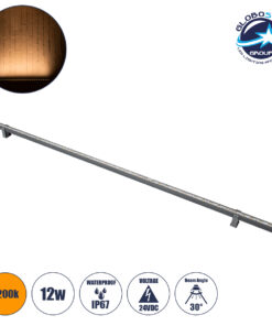 GloboStar® WASHER-STELLAR 90574 Μπάρα Φωτισμού Ultra Slim Wall Washer LED 12W 1020lm 30° DC 24V Αδιάβροχο IP67 Μ100 x Π2 x Υ1.8cm Αρχιτεκτονικό Πορτοκαλί 2200K – Γκρι Ανθρακί – 3 Years Warranty