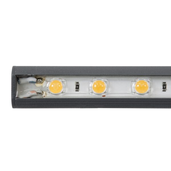 GloboStar® WASHER-STELLAR 90575 Μπάρα Φωτισμού Ultra Slim Wall Washer LED 12W 1080lm 30° DC 24V Αδιάβροχο IP67 Μ100 x Π2 x Υ1.8cm Θερμό Λευκό 2700K – Γκρι Ανθρακί – 3 Years Warranty