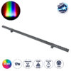 GloboStar® WASHER-STELLAR 90577 Μπάρα Φωτισμού Ultra Slim Wall Washer LED 12W 1020lm 30° DC 24V Αδιάβροχο IP67 Μ100 x Π3.2 x Υ3cm RGBW DMX512 – Γκρι Ανθρακί – 3 Years Warranty
