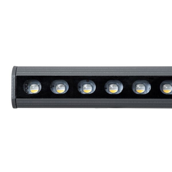 GloboStar® WASHER-STELLAR 90577 Μπάρα Φωτισμού Ultra Slim Wall Washer LED 12W 1020lm 30° DC 24V Αδιάβροχο IP67 Μ100 x Π3.2 x Υ3cm RGBW DMX512 – Γκρι Ανθρακί – 3 Years Warranty
