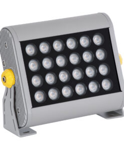 GloboStar® FLOOD-HENA 90444 Προβολέας Wall Washer για Φωτισμό Κτιρίων LED 24W 2040lm 30° AC 220-240V Αδιάβροχο IP67 Μ22.5 x Π6 x Υ16.5cm Αρχιτεκτονικό Πορτοκαλί 2200K – Ασημί – 3 Years Warranty