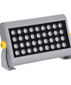 GloboStar® FLOOD-HENA 90445 Προβολέας Wall Washer για Φωτισμό Κτιρίων LED 36W 3060lm 30° AC 220-240V Αδιάβροχο IP67 Μ30 x Π6 x Υ17cm Αρχιτεκτονικό Πορτοκαλί 2200K – Ασημί – 3 Years Warranty