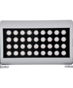 GloboStar® FLOOD-HENA 90445 Προβολέας Wall Washer για Φωτισμό Κτιρίων LED 36W 3060lm 30° AC 220-240V Αδιάβροχο IP67 Μ30 x Π6 x Υ17cm Αρχιτεκτονικό Πορτοκαλί 2200K – Ασημί – 3 Years Warranty