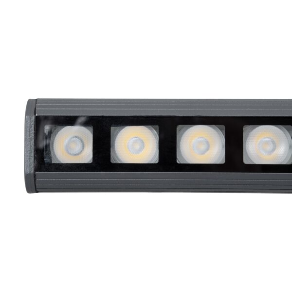 GloboStar® WASHER-PANDA 90582 Μπάρα Φωτισμού Ultra Slim Wall Washer LED 36W 3060lm 15° DC 24V Αδιάβροχο IP67 Μ100 x Π4 x Υ3.5cm Αρχιτεκτονικό Πορτοκαλί 2200K – Γκρι Ανθρακί – 3 Years Warranty