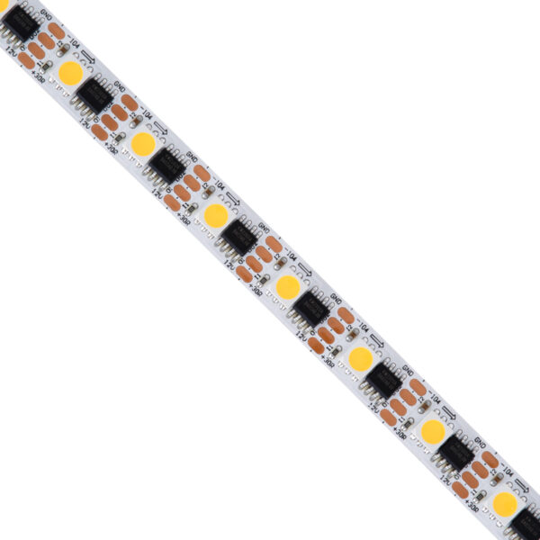 GloboStar® 90603 Digital Pixel Addressable Strip 4 PIN – Ψηφιακή Ταινία LED SMD 5050 14.4W/m 60LED/m 60PIXEL/m SPI/TTL Protocol IC TM1908 1296lm/m 120° DC 12V IP20 Θερμό Λευκό 2700K – Λευκό Σώμα – Μ5000 x Π10 x Υ2mm – Συσκευασία 5 Μέτρων – 5 Χρόνια Εγγύηση