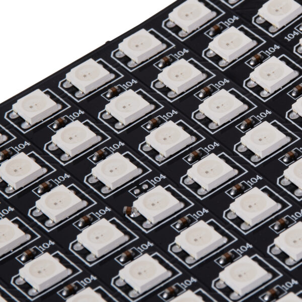 GloboStar® 90607 Digital Pixel Addressable Plate – Ψηφιακή Πλακέτα LED SMD 5050 15.3W/m 64LED/unit 64PIXEL/unit SPI/TTL Protocol IC WS2812/SK6812 1224lm/unit 120° DC 5V IP20 RGB – Μαύρο Σώμα – Μ80 x Π80 x Υ2mm – 5 Χρόνια Εγγύηση