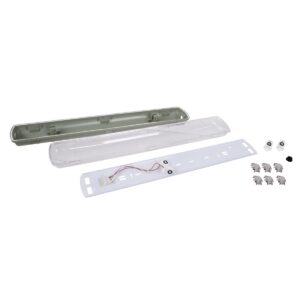 GloboStar® 90611 2 x 60cm T8 Tri-Proof Πλαστικό PC Σκαφάκι με Μεταλλικά Clips για 2 x Λάμπες Φθορίου LED Τροφοδοσίας Ενός Άκρου Αδιάβροχο IP65