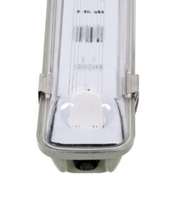 GloboStar® 90614 1 x 150cm T8 Tri-Proof Πλαστικό PC Σκαφάκι με Μεταλλικά Clips για Λάμπα Φθορίου LED Τροφοδοσίας Ενός Άκρου Αδιάβροχο IP65