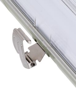 GloboStar® 90614 1 x 150cm T8 Tri-Proof Πλαστικό PC Σκαφάκι με Μεταλλικά Clips για Λάμπα Φθορίου LED Τροφοδοσίας Ενός Άκρου Αδιάβροχο IP65