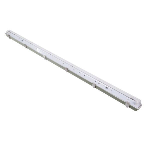GloboStar® 90614 1 x 150cm T8 Tri-Proof Πλαστικό PC Σκαφάκι με Μεταλλικά Clips για Λάμπα Φθορίου LED Τροφοδοσίας Ενός Άκρου Αδιάβροχο IP65