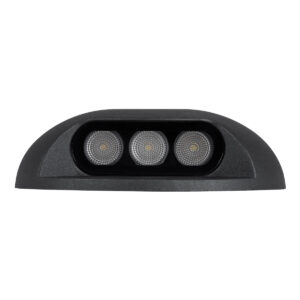 GloboStar® STEP-LUNA 90616 Επιφανειακό Φωτιστικό Σκαλοπατιού – Διαδρόμου LED 3W 330lm 10° DC 24V Αδιάβροχο IP65 Φ12 x Υ3cm Θερμό Λευκό 2700K – Μαύρο – 3 Χρόνια Εγγύηση