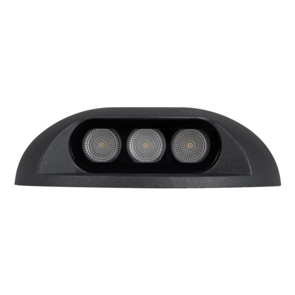 GloboStar® STEP-LUNA 90616 Επιφανειακό Φωτιστικό Σκαλοπατιού – Διαδρόμου LED 3W 330lm 10° DC 24V Αδιάβροχο IP65 Φ12 x Υ3cm Θερμό Λευκό 2700K – Μαύρο – 3 Χρόνια Εγγύηση