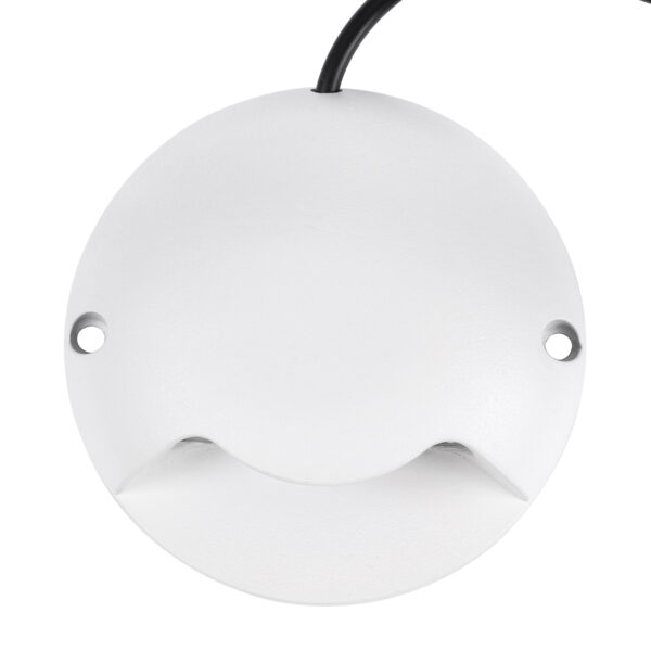 GloboStar® STEP-LUNA 90619 Επιφανειακό Φωτιστικό Σκαλοπατιού – Διαδρόμου LED 3W 330lm 10° DC 24V Αδιάβροχο IP65 Φ12 x Υ3cm Θερμό Λευκό 3000K – Λευκό – 3 Years Warranty