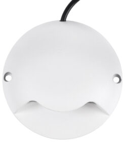 GloboStar® STEP-LUNA 90620 Επιφανειακό Φωτιστικό Σκαλοπατιού – Διαδρόμου LED 3W 345lm 10° DC 24V Αδιάβροχο IP65 Φ12 x Υ3cm Φυσικό Λευκό 4500K – Λευκό – 3 Years Warranty