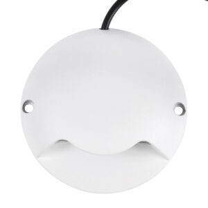GloboStar® STEP-LUNA 90620 Επιφανειακό Φωτιστικό Σκαλοπατιού – Διαδρόμου LED 3W 345lm 10° DC 24V Αδιάβροχο IP65 Φ12 x Υ3cm Φυσικό Λευκό 4500K – Λευκό – 3 Years Warranty
