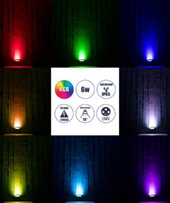 GloboStar® STEP-LUNA 90621 Επιφανειακό Φωτιστικό Σκαλοπατιού – Διαδρόμου LED 6W 600lm 10° DC 24V Αδιάβροχο IP65 Φ12 x Υ3cm Πολύχρωμο RGB DMX512 – Λευκό – 3 Years Warranty