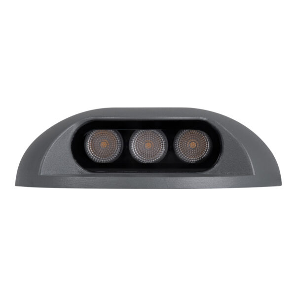 GloboStar® STEP-LUNA 90623 Επιφανειακό Φωτιστικό Σκαλοπατιού – Διαδρόμου LED 3W 345lm 10° DC 24V Αδιάβροχο IP65 Φ12 x Υ3cm Φυσικό Λευκό 4500K – Γκρι Ανθρακί – 3 Χρόνια Εγγύηση