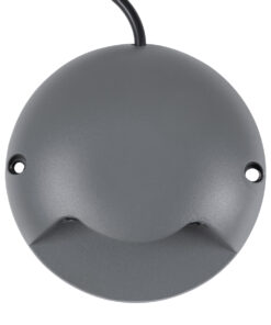 GloboStar® STEP-LUNA 90623 Επιφανειακό Φωτιστικό Σκαλοπατιού – Διαδρόμου LED 3W 345lm 10° DC 24V Αδιάβροχο IP65 Φ12 x Υ3cm Φυσικό Λευκό 4500K – Γκρι Ανθρακί – 3 Χρόνια Εγγύηση