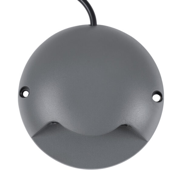 GloboStar® STEP-LUNA 90623 Επιφανειακό Φωτιστικό Σκαλοπατιού – Διαδρόμου LED 3W 345lm 10° DC 24V Αδιάβροχο IP65 Φ12 x Υ3cm Φυσικό Λευκό 4500K – Γκρι Ανθρακί – 3 Χρόνια Εγγύηση
