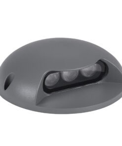 GloboStar® STEP-LUNA 90624 Επιφανειακό Φωτιστικό Σκαλοπατιού – Διαδρόμου LED 6W 600lm 10° DC 24V Αδιάβροχο IP65 Φ12 x Υ3cm Πολύχρωμο RGB DMX512 – Γκρι Ανθρακί – 3 Years Warranty