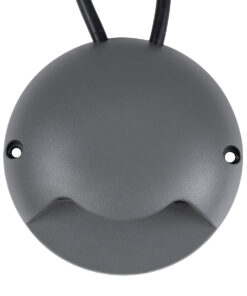 GloboStar® STEP-LUNA 90624 Επιφανειακό Φωτιστικό Σκαλοπατιού – Διαδρόμου LED 6W 600lm 10° DC 24V Αδιάβροχο IP65 Φ12 x Υ3cm Πολύχρωμο RGB DMX512 – Γκρι Ανθρακί – 3 Years Warranty